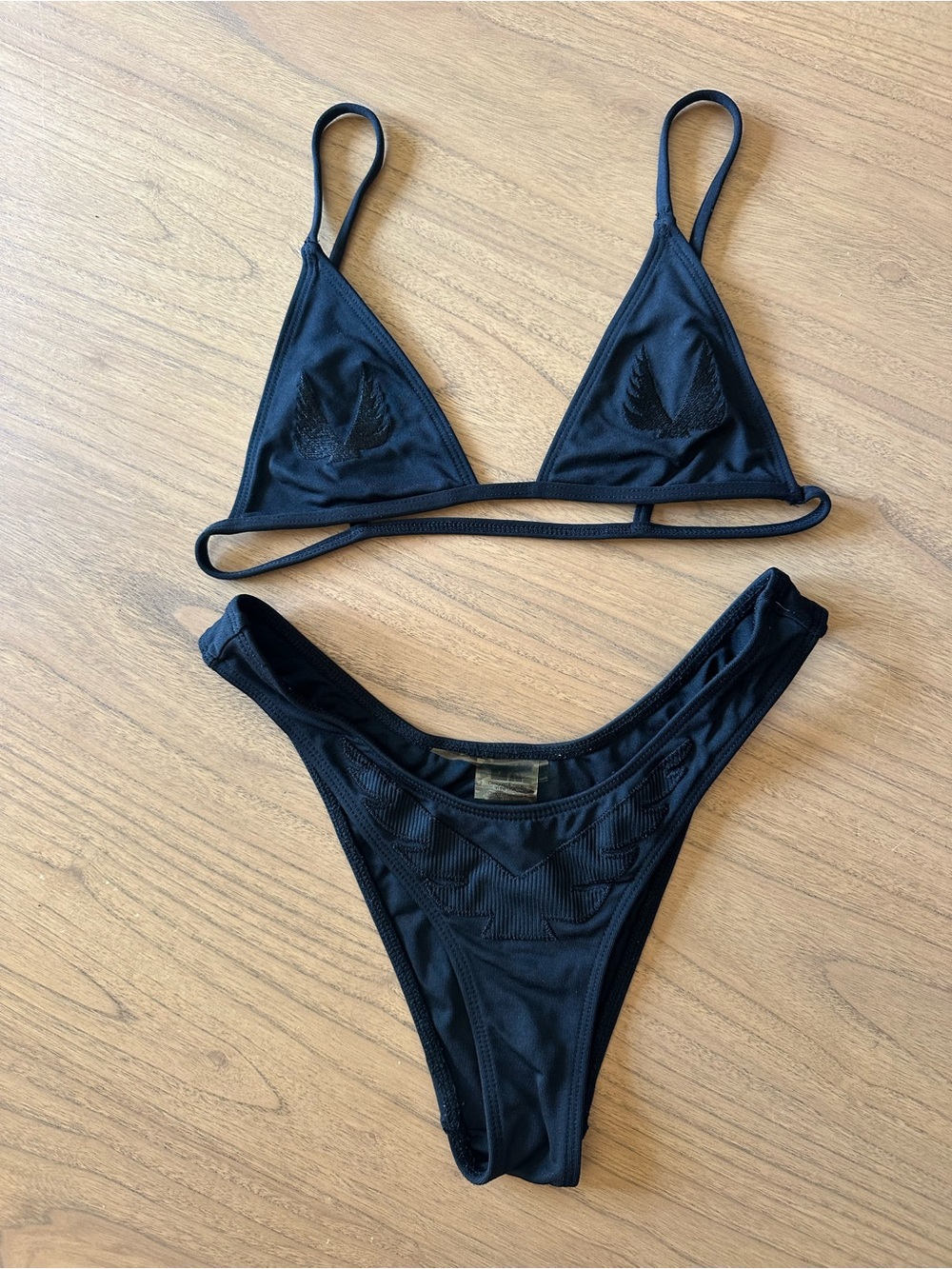 Minimale Animale Black embroidered Bikini Set
